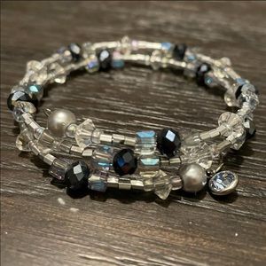 Wire beaded wrap around bracelet